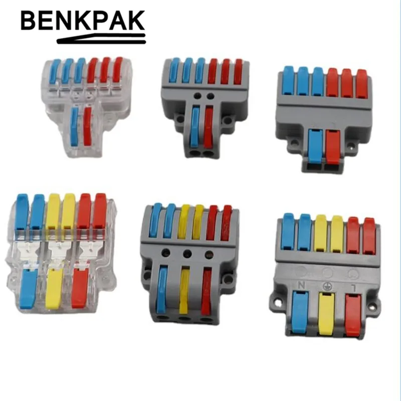 Мини Быстрый Универсальный соединитель кабеля проводки быстрый Толкаемый