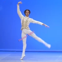 custom made man white and golden velvet ballet jacket prince dance costumemale ballet suit dance top coat dance clothes