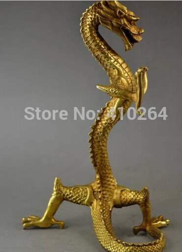 9 3 дюймов китайская ручная работа медная резьба Реалистичная Статуя Дракона |