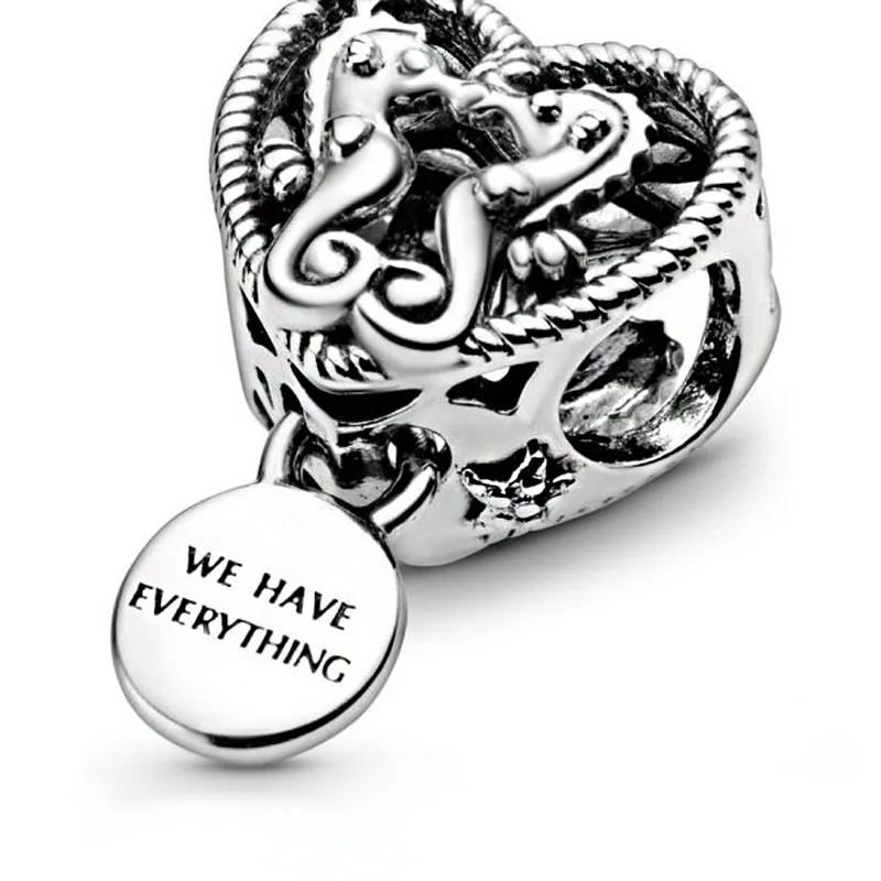 Новинка лета 2020 ажурные Подвески в виде морских лошадей и сердца бусины подходят