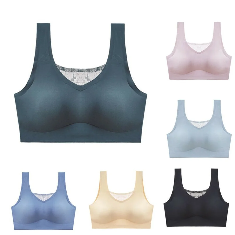 

Women Seamless Push Up Bra Comfy Breathable Shapewear Sport Stretch Crop Tops UK