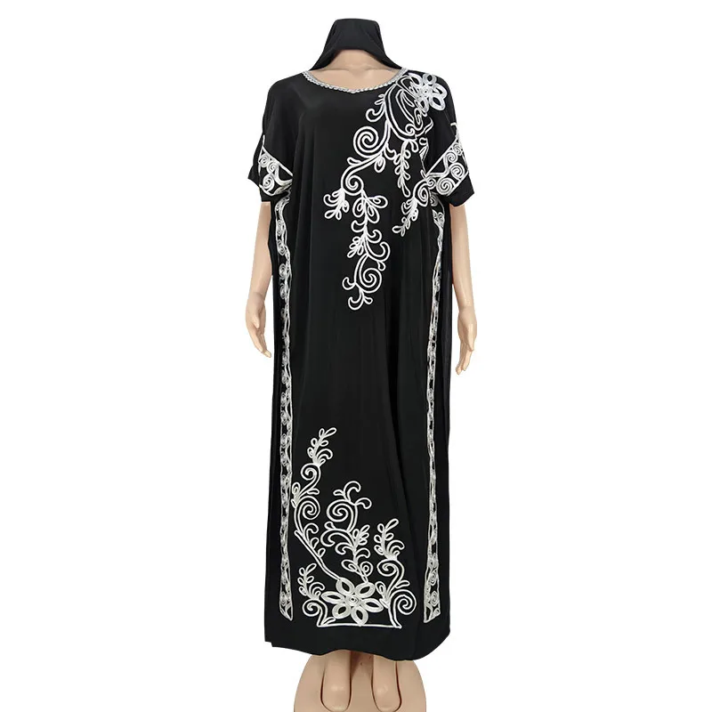 

Dashiki African Dresses For Women White Embroidered Loose Robes Fashion Elegant Bazin Riche African Design Party Vestidos Dress