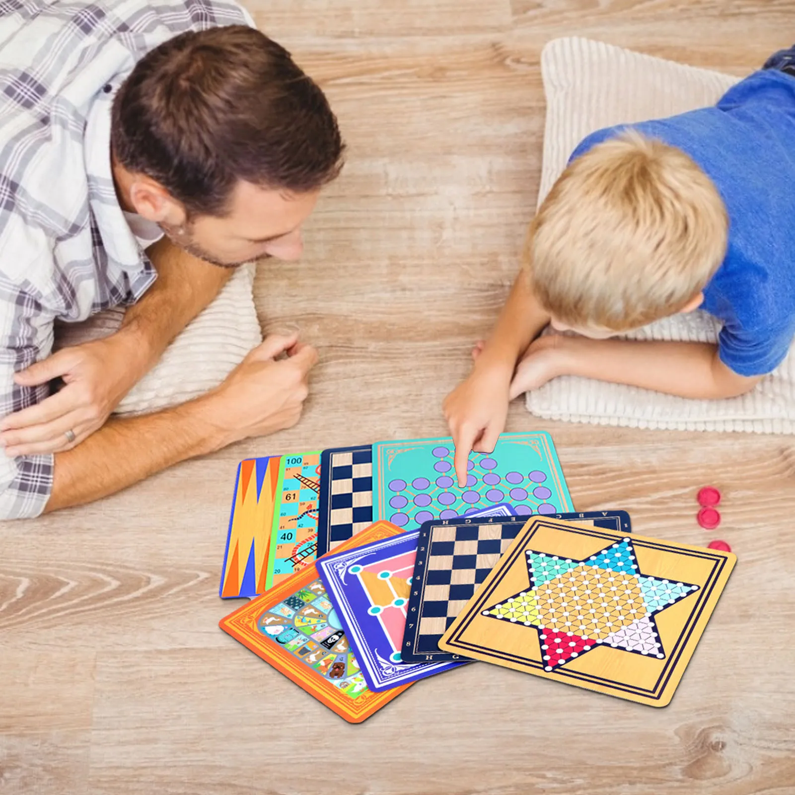 

Wooden Checkers Puzzle Toy Multi-Function Play Chess Interactive Board Game For Kids Parent-Child Puzzle Chess Toy