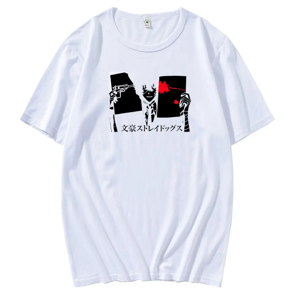 

New Fashion 2021 Japanese Anime Bungou Stray Dogs T-shirt Male Harajuku Retro T Shrit Male Oversized Loose T-shirt Short Sleeves