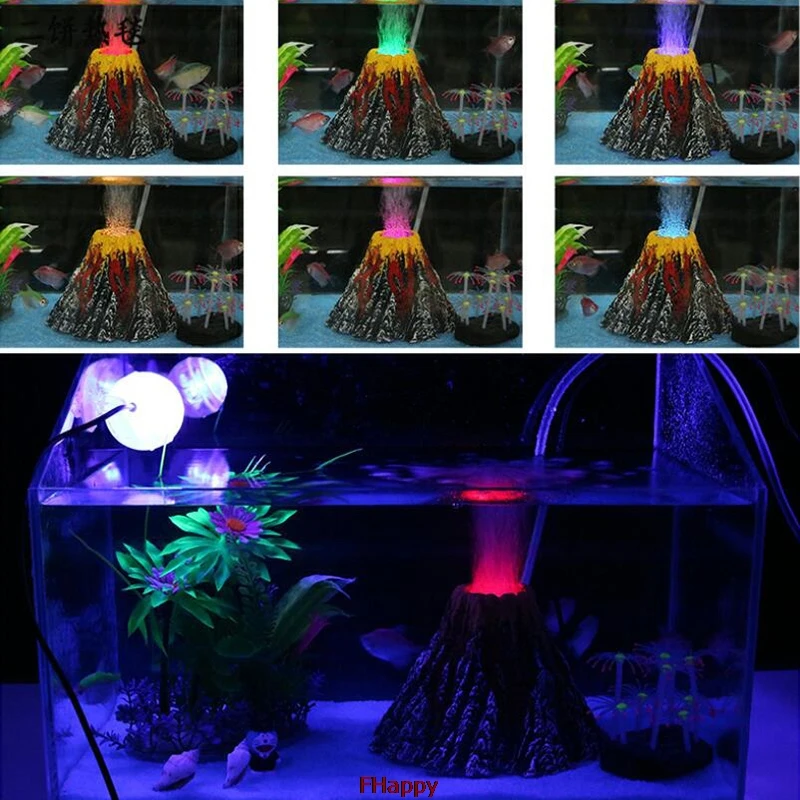 Аквариум в форме вулкана игрушка кислородный насос аквариум декор для аквариума