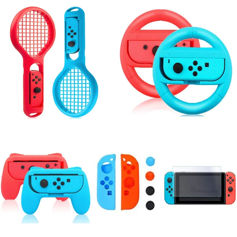 Контроллер ручные ручки Joy-Con чехол Теннисная ракетка Рулевое колесо для Nod ручка переключателя NS N-Switch игровые консольные аксессуары - Цвет: 13 in 1