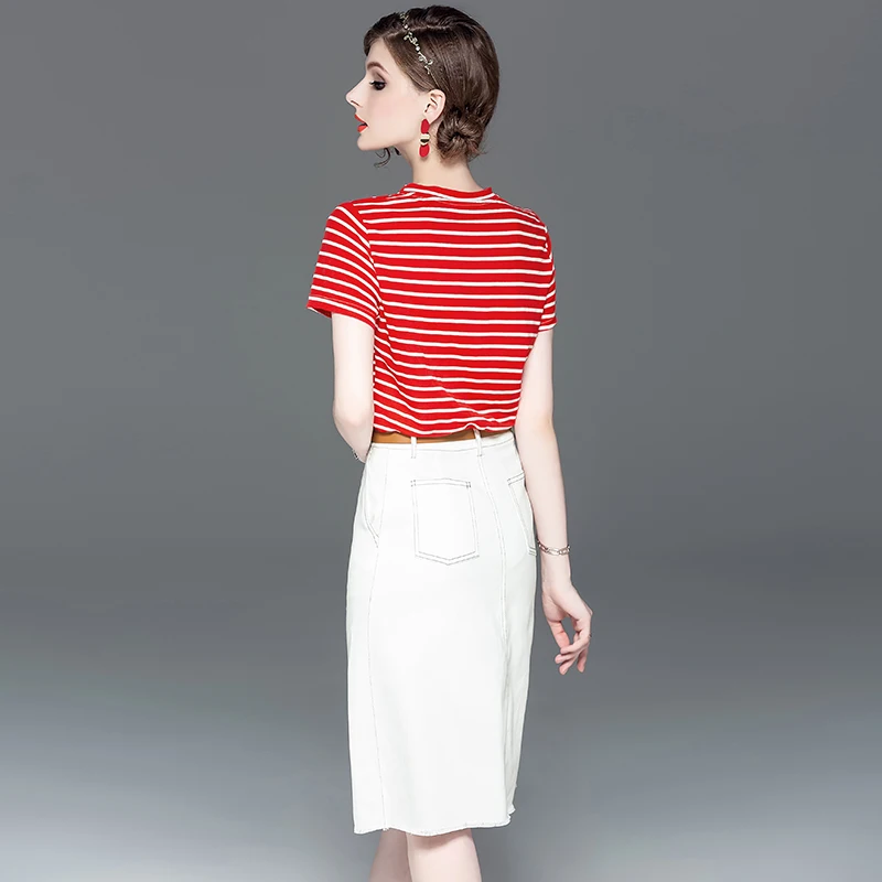 Комплект из двух предметов юбка спортивный костюм женская одежда летняя для