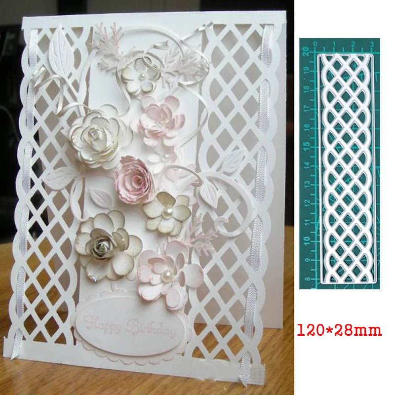 

Lattice Fance Diamond Lace Metal Cutting Dies For Stamps Scrapbooking Stencils DIY Paper Album Cards Decor Embossing 2020 New
