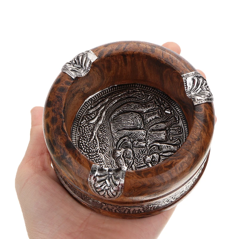 4 дюймовая деревянная пепельница поднос для курения круглый золы держатель