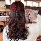 Новинка 2021, Симпатичные заколки для волос с кисточками и шариками для женщин, женские аксессуары для волос с искусственной челкой, задняя головка, аксессуары для волос