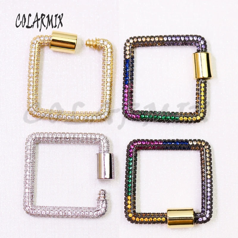 6Pcs Zircon Square clasp Pendants accessories for jewelry making mix kinds zircon pendant fashion women 50939 | Украшения и
