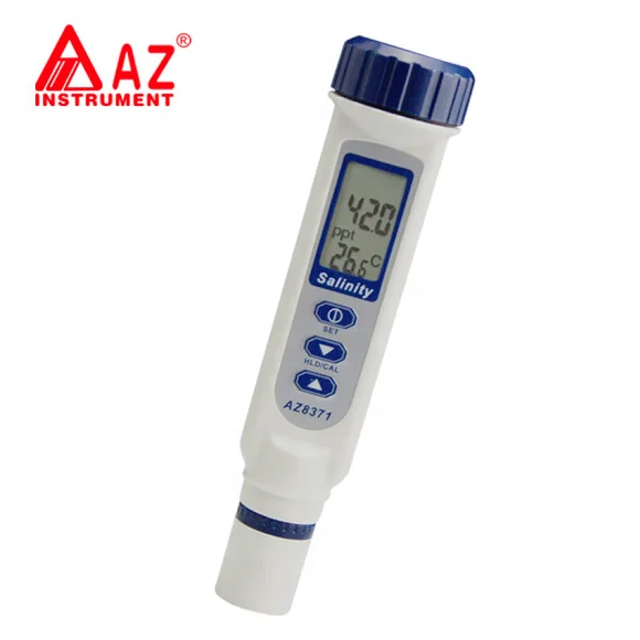 

AZ IP65 Water Proof High Precision Digital Pen Type Salinometer Meter Seawater 0-70 ppt Salinity Detector Tester AZ8371