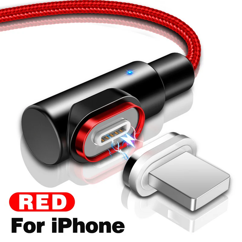 GETIHU 2 м Быстрый Магнитный кабель 2.5A Быстрая зарядка Micro USB зарядное устройство type C Зарядка для iPhone XS X 8 7 6 Магнитный шнур для мобильного телефона - Цвет: For iPhone Red