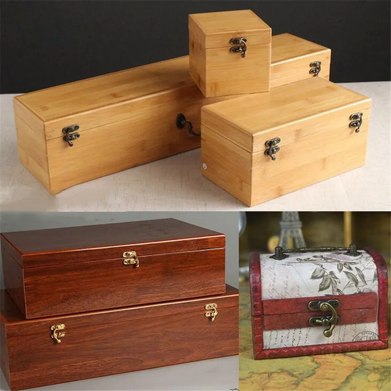 Новинка 2021 деревянная коробка маленький замок с пряжкой крючок в форме рога