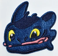 hot blue dragon kung fu cartoon tattoo embroidered applique iron on patch %e2%89%88 7 5 7m