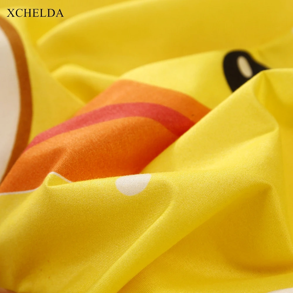 Комплект постельного белья для всей семьи пододеяльник двуспальная желтая