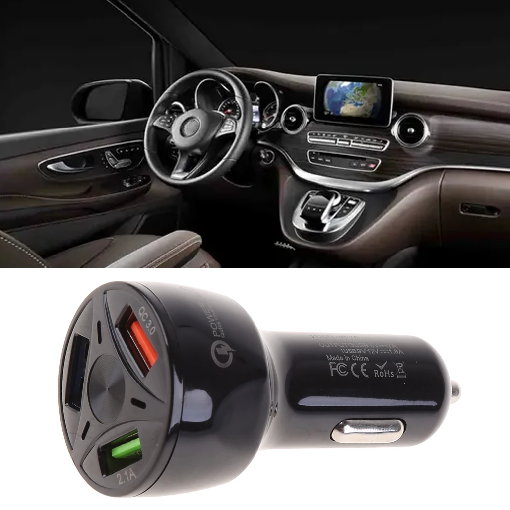Автомобильное зарядное устройство для прикуривателя 12 В USB QC 3 0 быстрая зарядка
