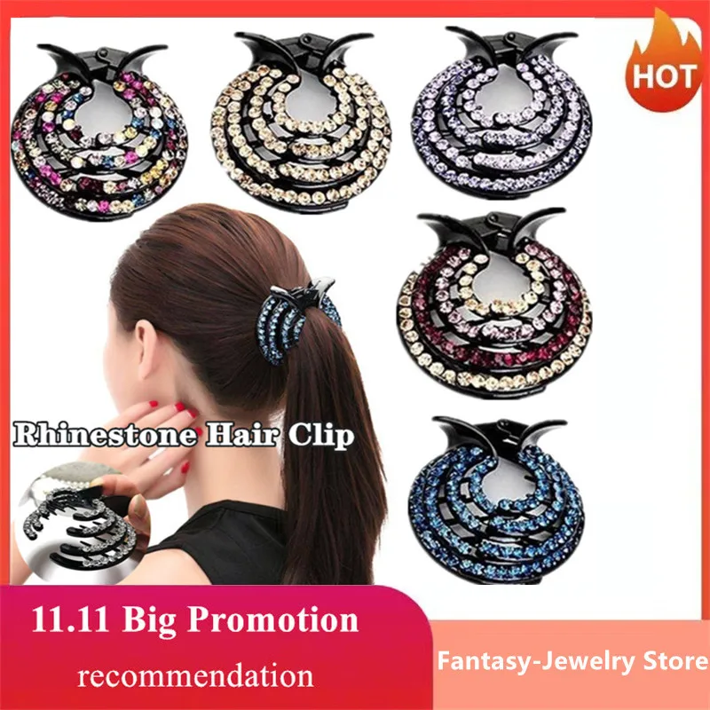 

5 Colors DIY Fashion Women Rhinestone Scrunchie Ponytail Holder Tail Holder Crystal Bud Hair Ring Hair Bands Hair accessories