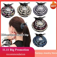 5 colors diy fashion women rhinestone scrunchie ponytail holder tail holder crystal bud hair ring hair bands hair accessories