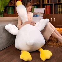 140cm simulation big wings goose plush long pillow toy soft stuffed giant bird hug cuddly wild ducks doll for kids birthday gift