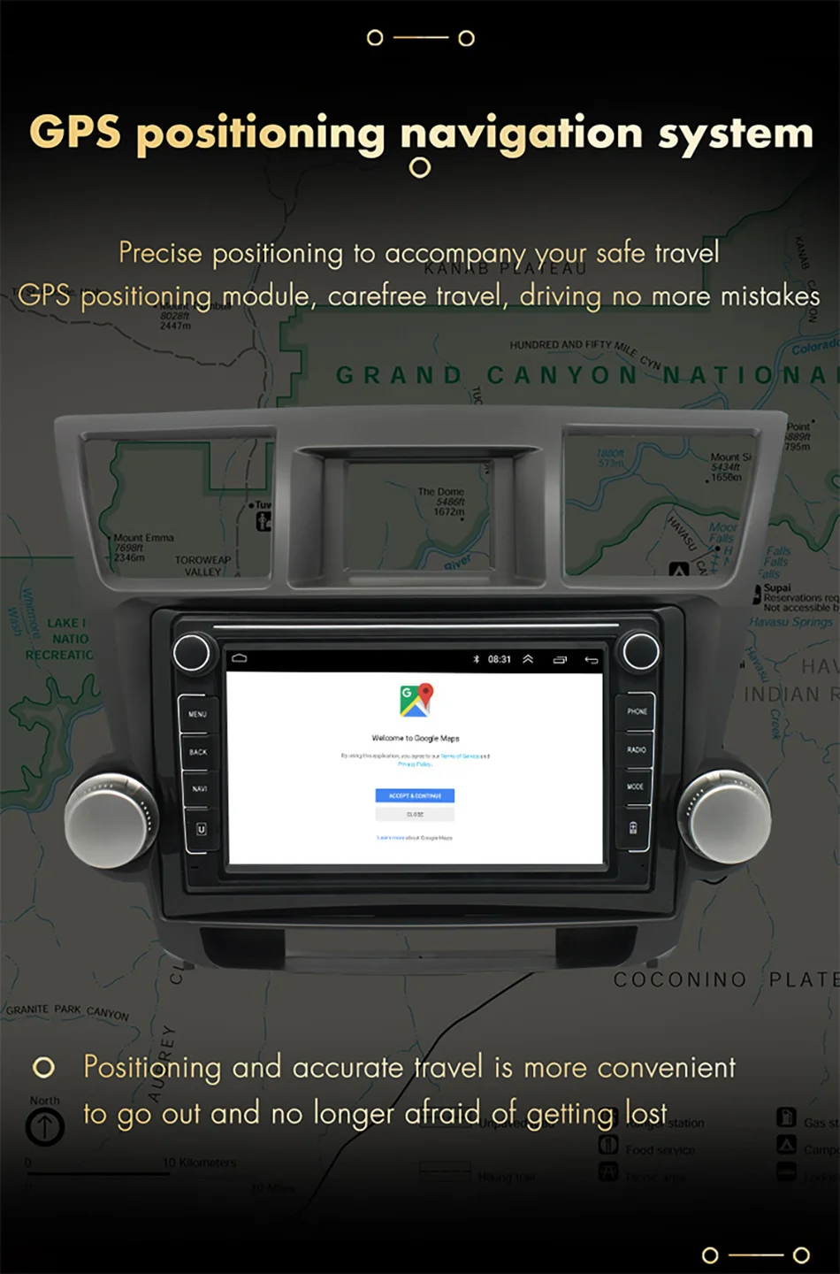 Car Radio Multimedia Player Navi GPS Vehicle Auto Android Unit Stereo For Toyota Highlander 2007 2008 2009 2010 2011 2012 2013 | Автомобили