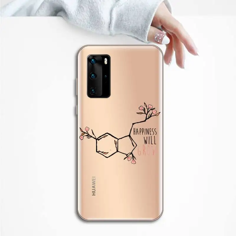 

Skull chemical flower design Phone Case Transparent for Huawei P20 P30 P40 honor 8 10i P smart 2019 Samsung A71 A21S S10 20 plus