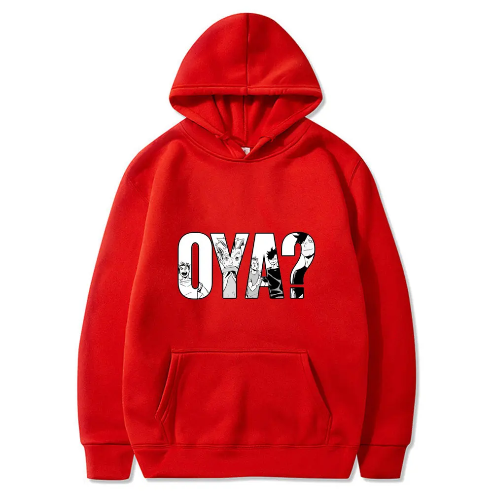 

Japan Anime Oya Oya Oya Haikyuu Hoodies Unisex Kuroo Cartoon Bokuto Manga Shoyo Volleyball Creative Male Streetwear Sweatshirt