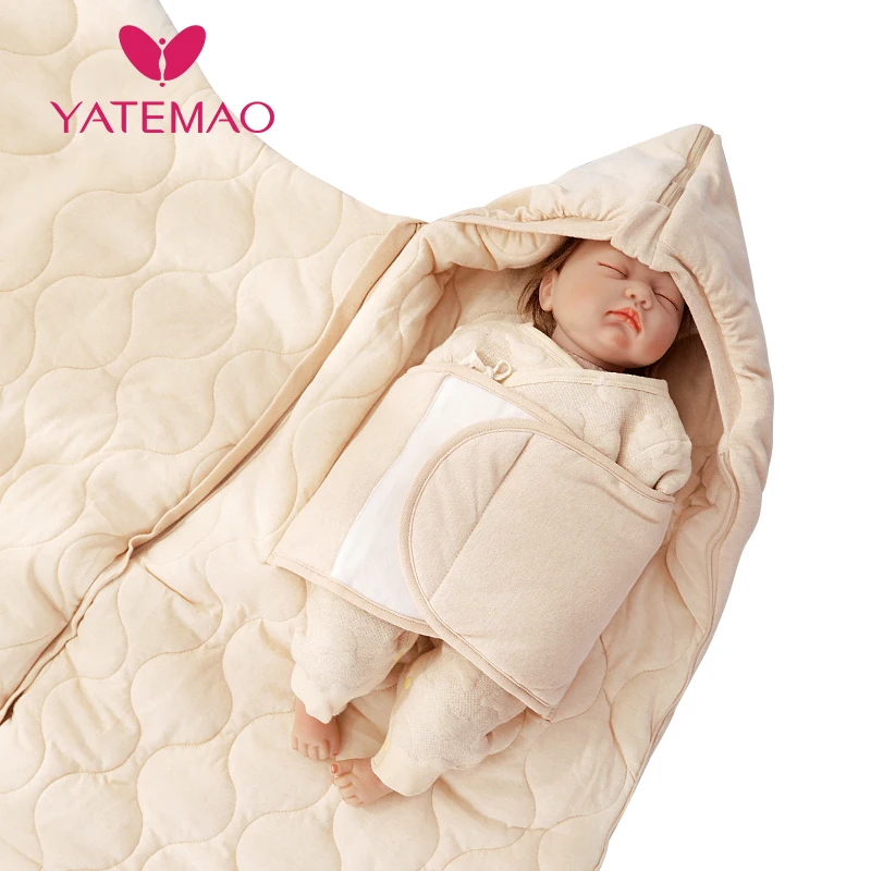 YATEMAO/зимние теплые спальные мешки для новорожденных вязаная Пеленка на пуговицах