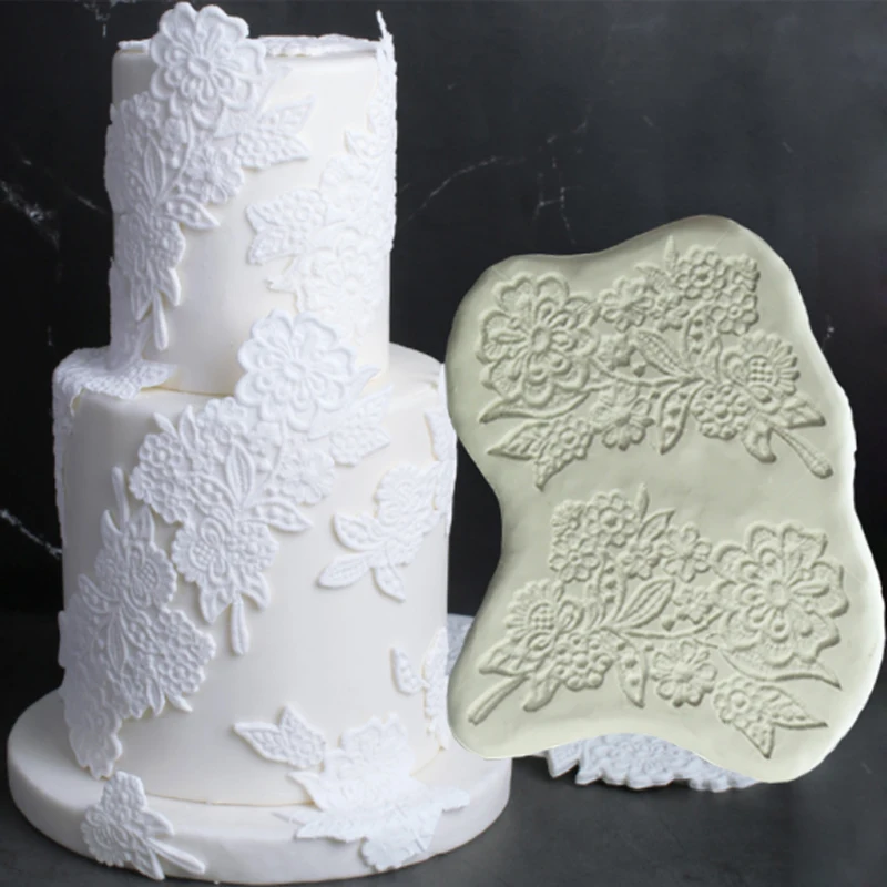 Винтажные кружева цветок формы помадные торты Декор Инструменты силиконовые
