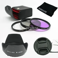 riseuk 55mm uv cpl fld filter set petal flower lens hood front lens cap cover for sony alpha a200 a300 a350 a230 a330 a580