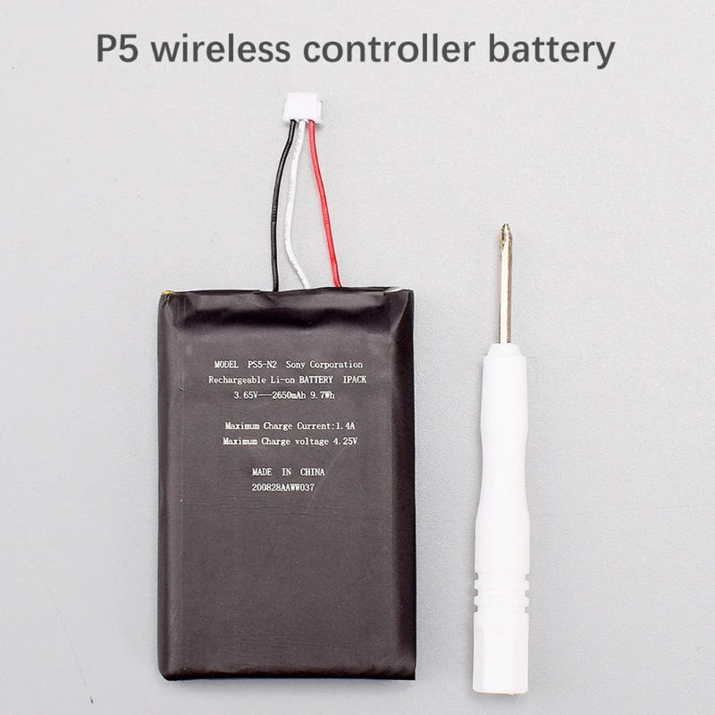 

Y5GE Integrated Replacement Battery Pack 2650mAh 3.65V Rechargeable Lithium Batteries with Screwdriver Compatible with PS5