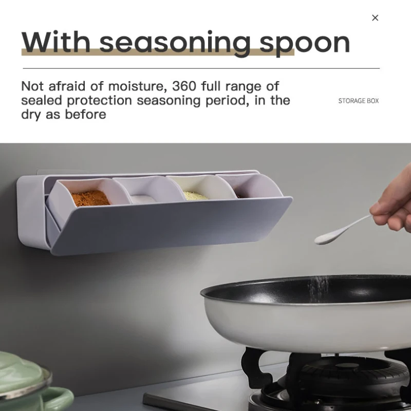 1pc kitchen spice storage rack under shelf spice organizer seasoning bottle storage rack punch free cabinet storage holder free global shipping