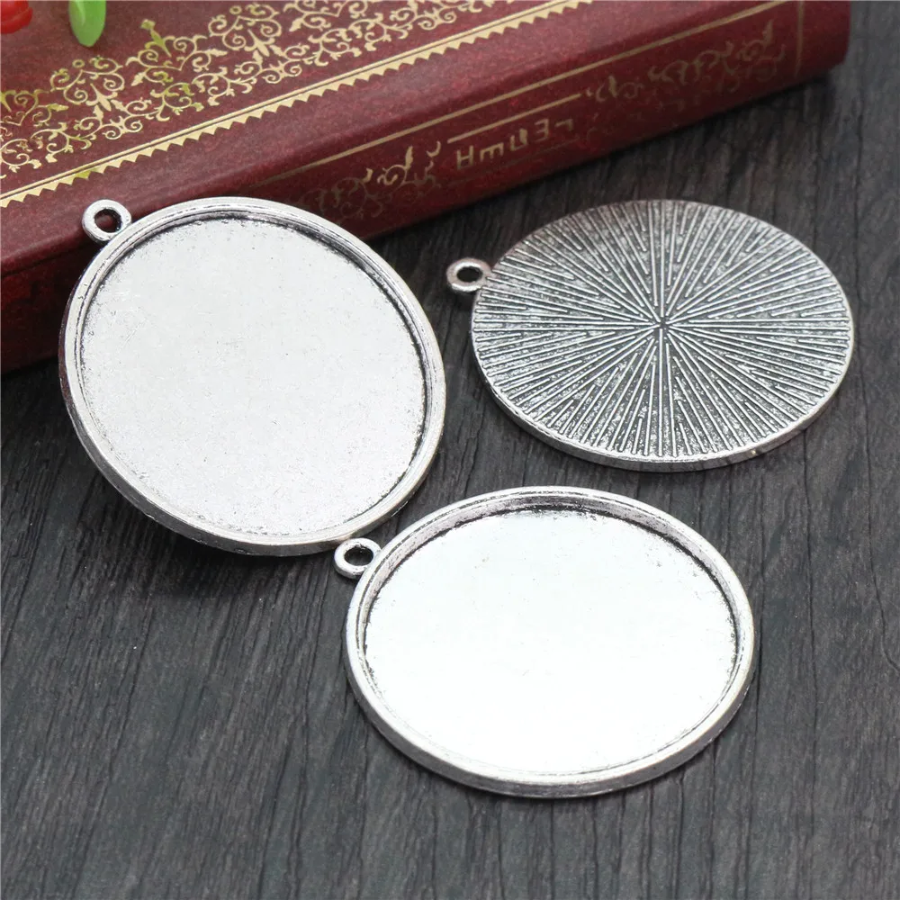 Antique Silver 10 шт./лот 30 мм Внутренний Размер 6 цветов покрытием классический стиль Кабошон База Установка Подвески - Цвет: Antique Silver