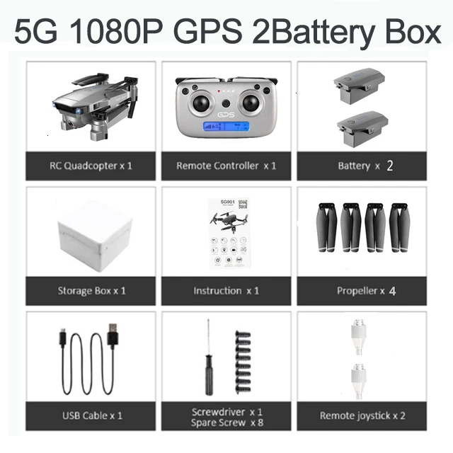 5G 1080P GPS 2B BOX ZLRC SG907 RC gps Дрон с 5G WiFi 90 ° Электрическая регулировка 4K камера следуем за мной Квадрокоптер складной Квадрокоптер VS S167 E520S - Цвет: 5G 1080P GPS 2B BOX