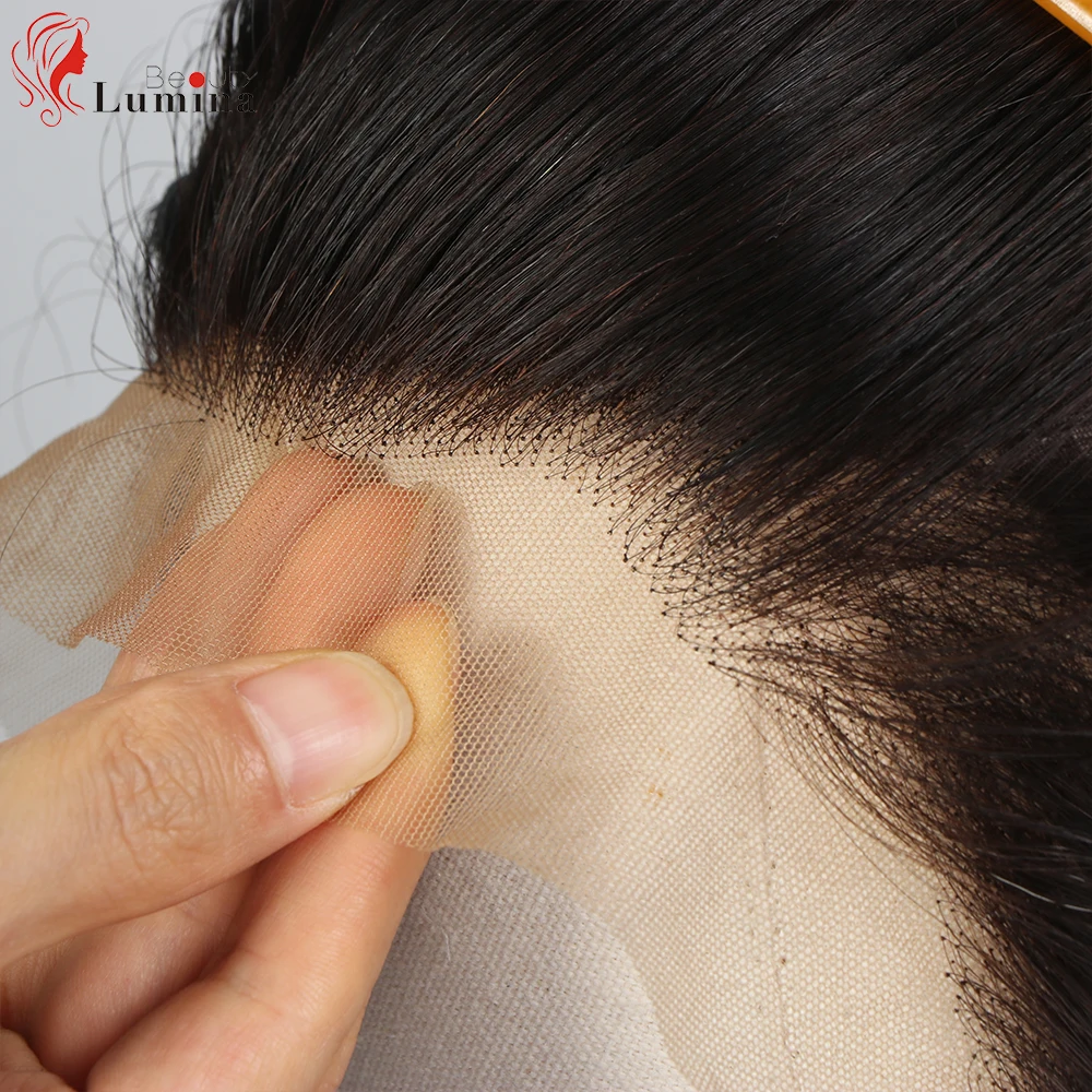 11x4 Transparent Lace Frontal With Cap 100% Human Hair Pre-plucked Brazilian Straight Lace Frontal Only Remy Hair Natural Color