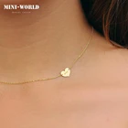Изящное ожерелье с подвеской в виде сердца с гравировкой имени для женщин и девушек из нержавеющей стали