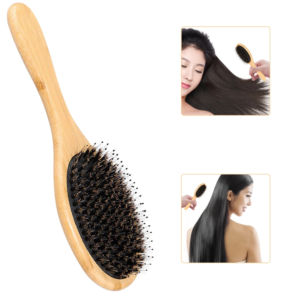 

Handle Nylon Needle Massage Anti-Static Hair Scalp Paddle Brush Wooden Handle Long Short Hair Brush Styling Tool Massage Comb