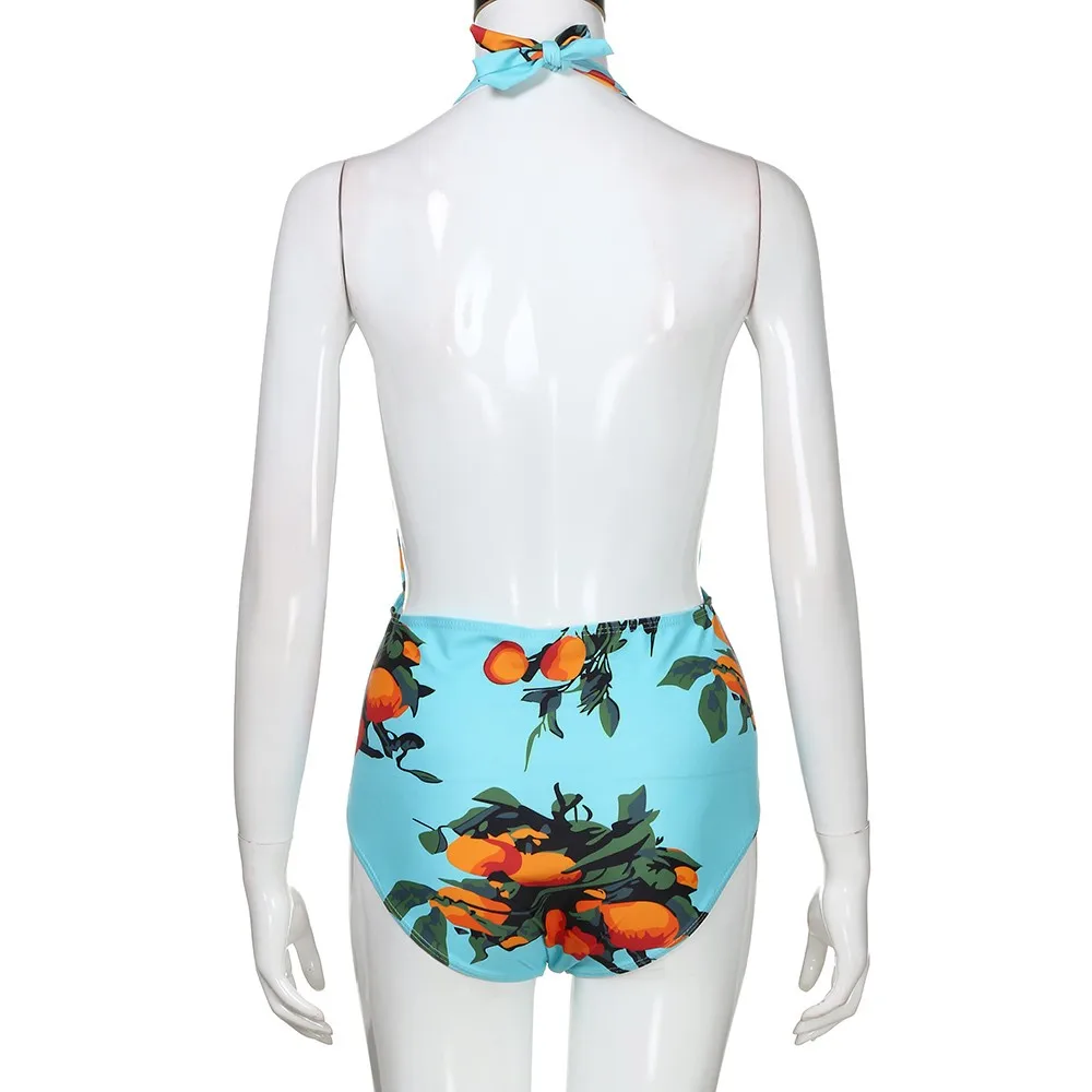 SAGACE сексуальный женский купальник с цифровой печатью и открытой спиной ретро