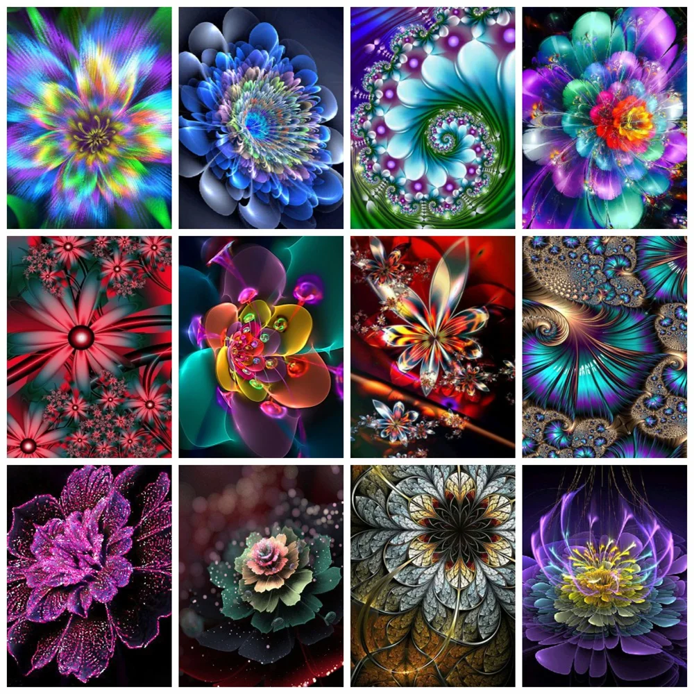 Huacan Full Square Diamond Painting Mandala Flower Wall Stickers Embroidery Mosaic Fantasy Abstract Floral Home Decor  - buy with discount