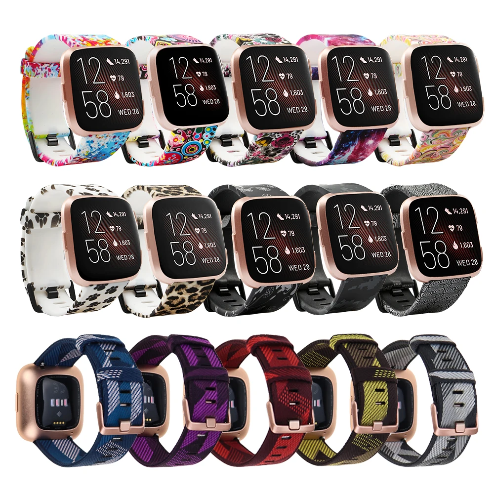 

Replacement Band For Fitbit Versa 2 Printed Silicone Waterproof Wristband Bracelet for Fitbit Versa 1 2 Lite Band Strap
