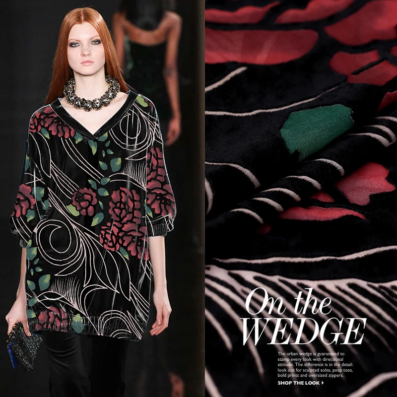 Одежда из натурального бархата тутового шелка платье шелковая ткань 1 метр|Ткань|