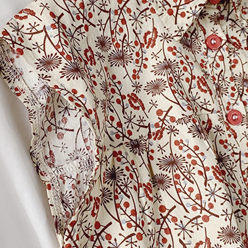 

Girls Korean Jumpsuit 2021 New Summer Kids Casual Floral Loose Pants Cotton Children All-matching Long Trousers 1-6Y