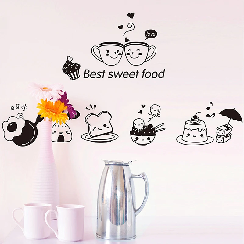 

Kitchen Wall Stickers Coffee Sweet Food DIY Wall Art Decal Decoration