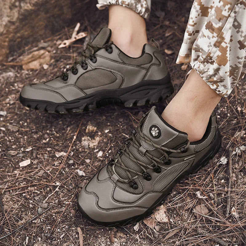 

Men's Hiking Boots Plus Size 49 Mountain Climbing Sneakers Man PU Mesh Breathable Military Tactical Training Sport Shoes for Men