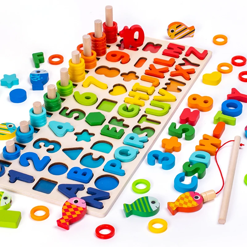 Монтессори геометрические познавательные счетчики обучающие игры детские математические деревянные игрушки для детей Ранние развивающие...