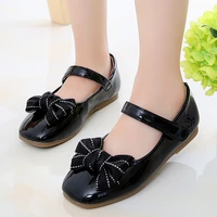 2021 spring fashion lace bow leather shoes kids dress little girls party shoes for princess child 3 4 5 6 7 8 9 10 11 12 years