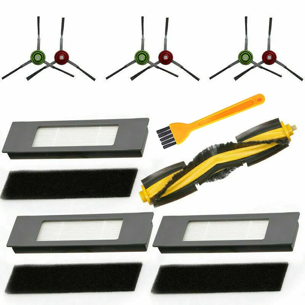 

Suitable For Ecovacs Deebot Ozmo 920 950 Sweeper Accessories Rolling Brush*2+Yellow Cleaning Brush*1+Side Brush*6+Filter*3