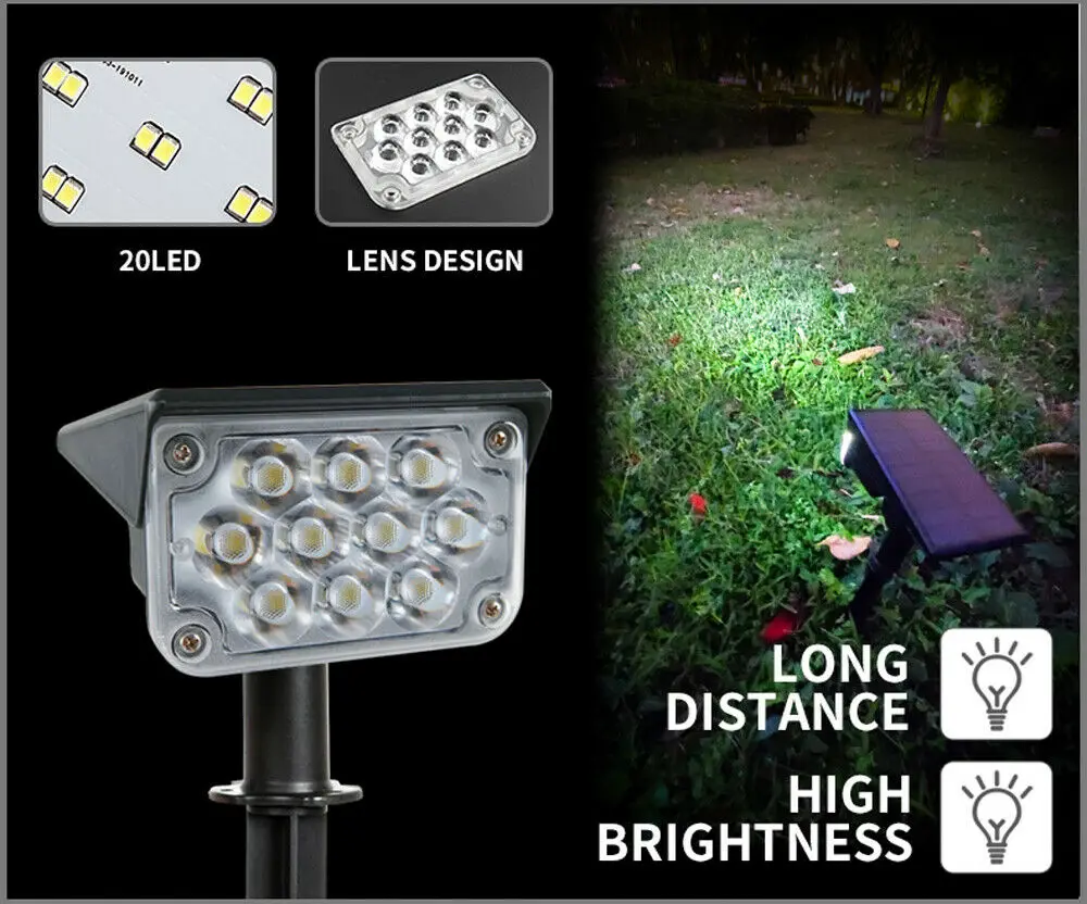 Светодиодный ные точечные светильники на солнечной батарее для сада улицы