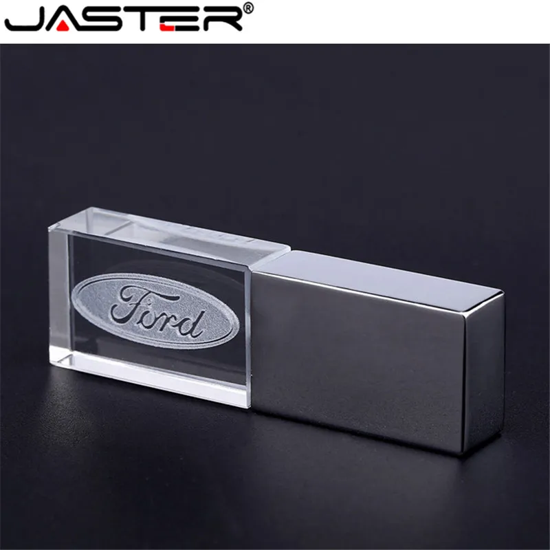 

JASTER Ford crystal + metal USB flash drive pendrive 4GB 8GB 16GB 32GB 64GB 128GB External Storage memory stick u disk