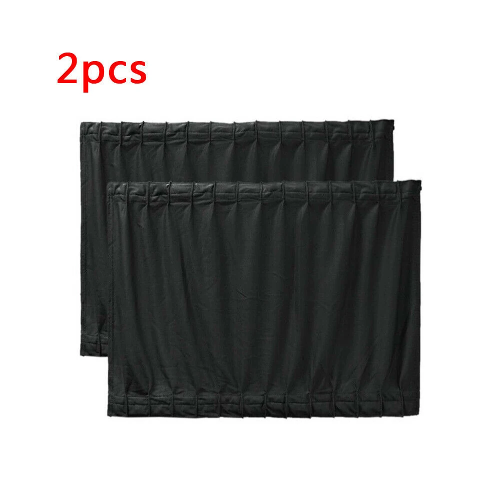 

2pcs 50cm Car Sun Shade Side Window Curtain Auto Foldable UV Protection Black Car Window Curtains Plastic For Tieback Accessorie